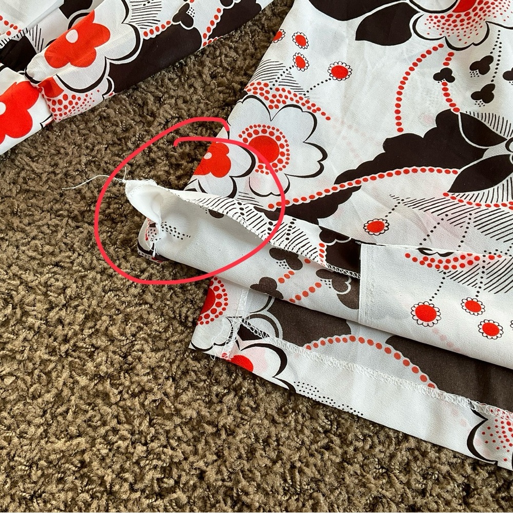 Genuine Vintage 70’s Long Sleeved Button Down Floral Shirt, Dagger Collar, L-XL - Picture 8 of 9